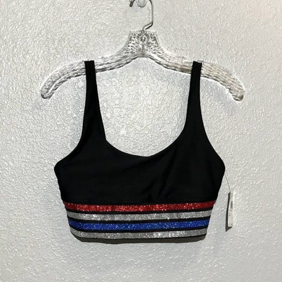 Beach Riot Other - Beach Riot Sport Leah Glitter Stripe Sports Bra